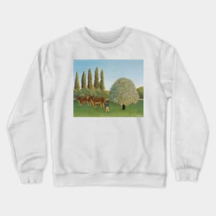 Meadowland by Henri Rousseau Crewneck Sweatshirt